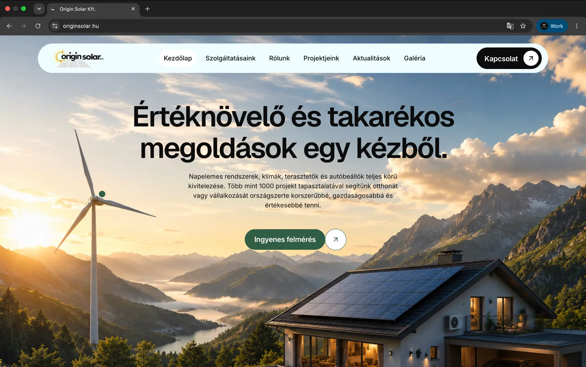 Napelemes kivitelező — új weboldal